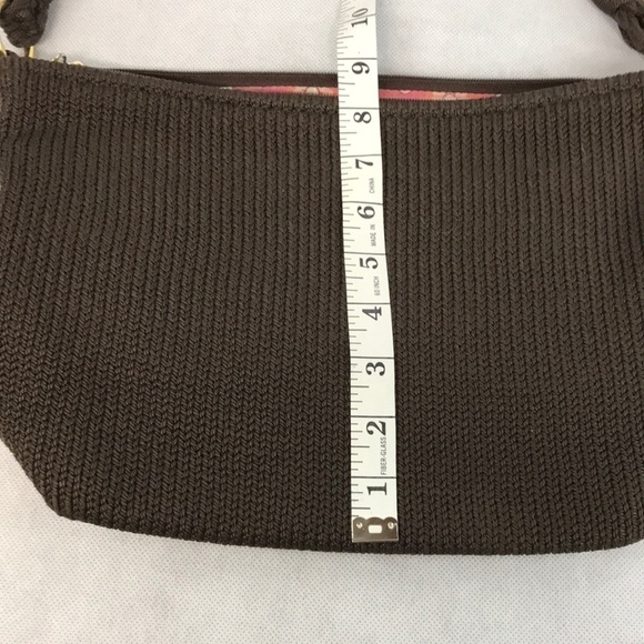 LINA Crocheted brown with braided handle purse - Picture 6 of 8